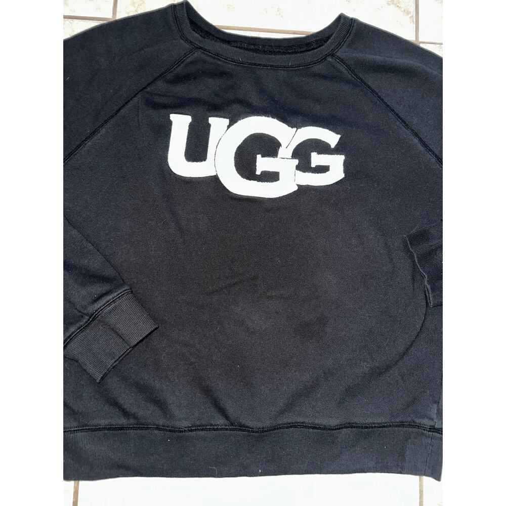 UGG Black Logo Crewneck Sweatshirt Women’s Large - Picture 2 of 4